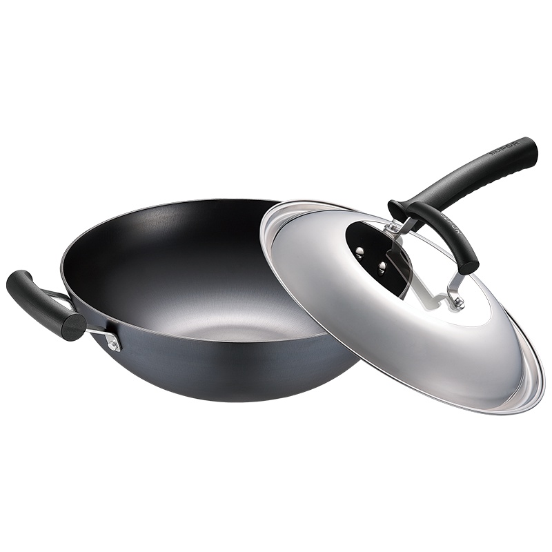 苏泊尔(SUPOR) 炒锅 32cm铸铁锅 FC32Z3无涂层炒菜锅大勺平底炒锅中式生铁锅燃气煤气明火电磁炉通用