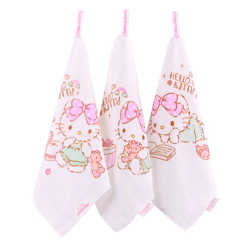 hellokitty小孩婴儿小毛巾女四方儿童专用洗脸柔软纯棉婴幼儿方巾