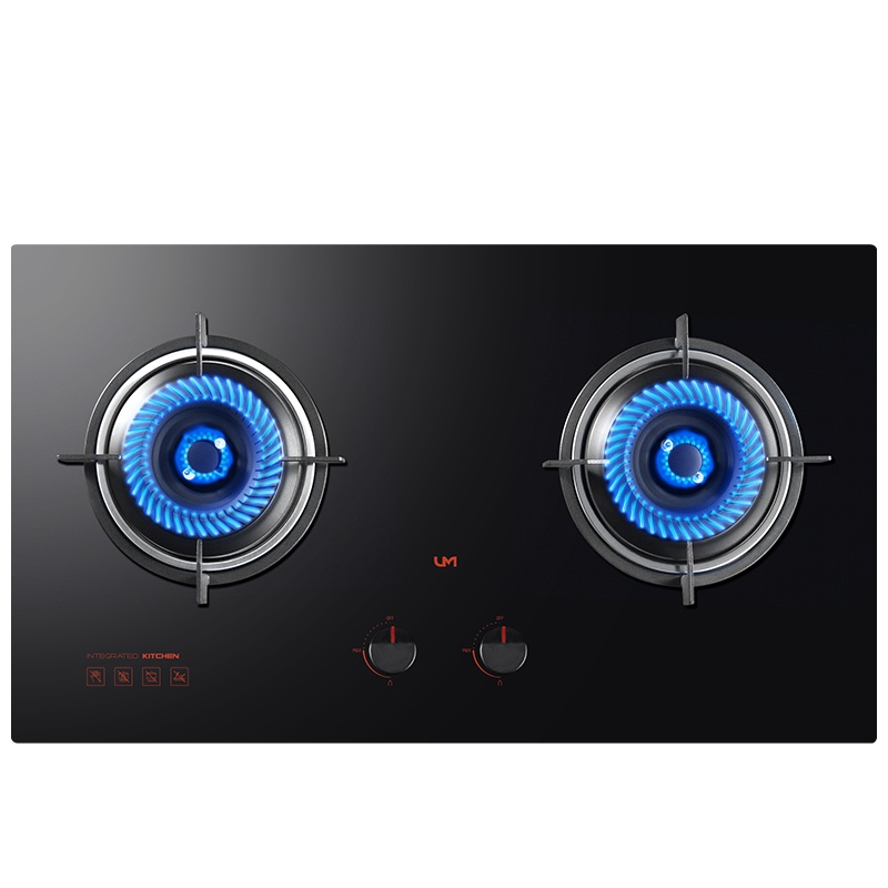 优盟(UM)JZT-ZJ001V燃气灶液化气灶具煤气灶双灶嵌入式台嵌两用4.5KW大火力煤气炉灶台防爆钢化玻璃(天然气)