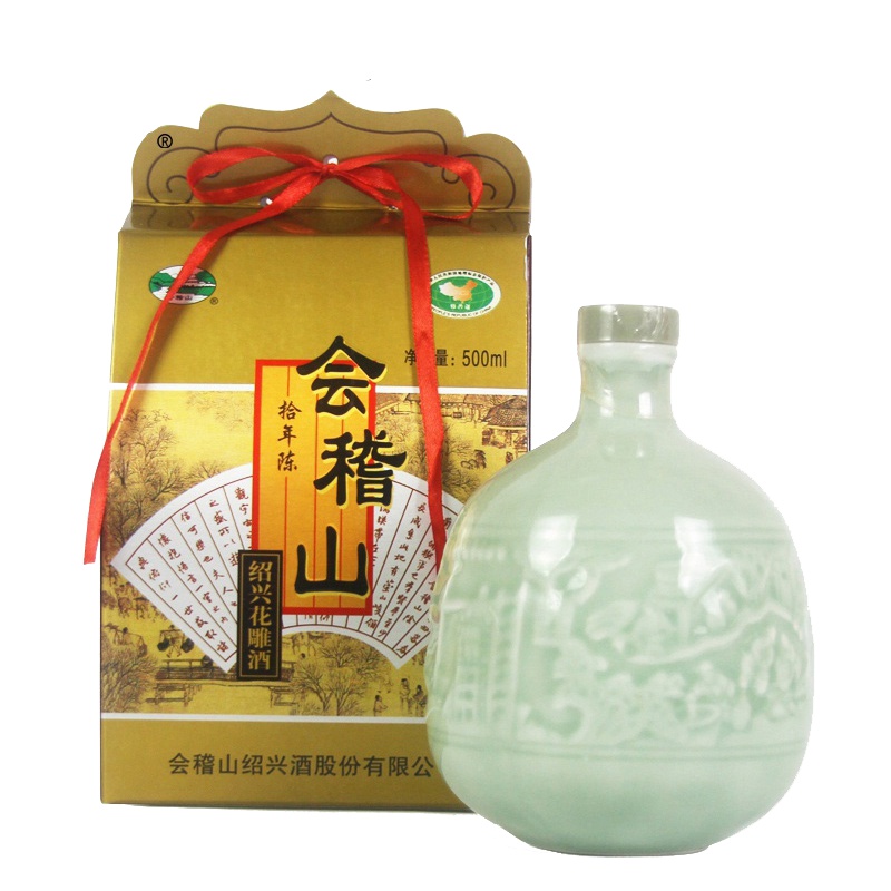 绍兴黄酒会稽山 10年陈绍兴花雕酒500ml 青瓷坛