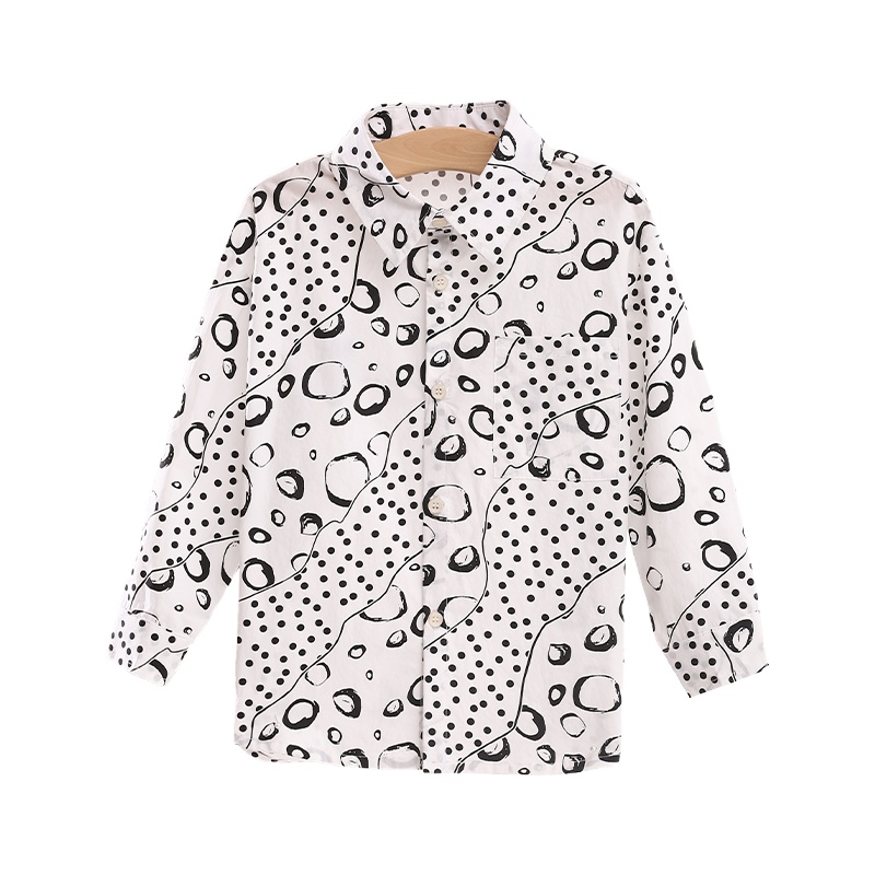 龙之涵(LONGZHIHAN)男童衬衫长袖春季2021新款童装儿童衬衣中大童打底衫