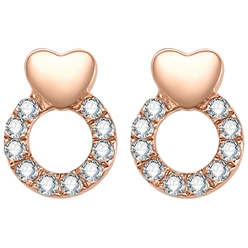 金一18K玫瑰金立方氧化锆-祝福-女士K金耳饰(定价)CEF011