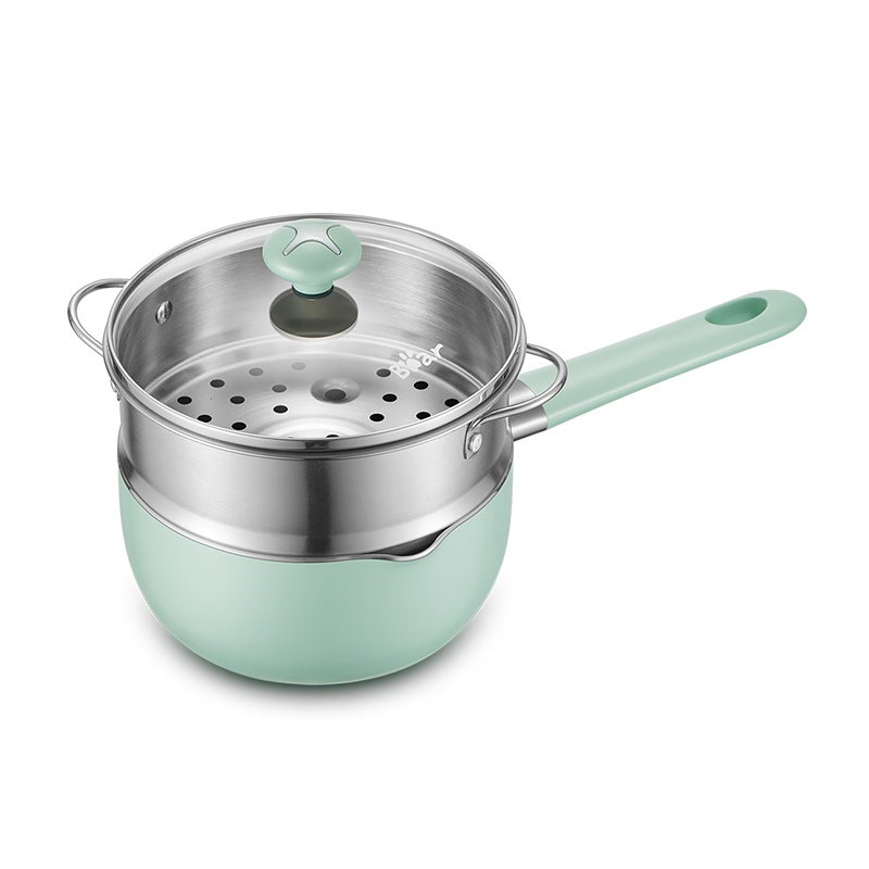 小熊奶锅宝宝辅食锅婴儿煎煮一体麦饭石多功能不粘锅小奶锅儿童锅CP-G0020-P03