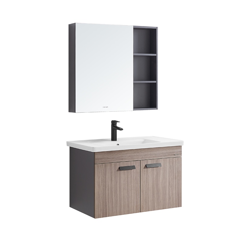 法恩莎卫浴旗舰简雅灰多层生态实木板65/85/106公分洗漱台FDGD3689-A浴室柜