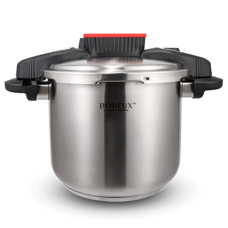 铂帝斯(BODEUX)旋易系列304不锈钢压力锅高压锅家用燃气电磁炉通用防爆6L22cm