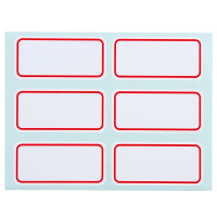 卓联不干胶 贴纸 多规格任意贴 防水自粘性商品 64# /12mm*22mm红框手写标签/（10张/本）