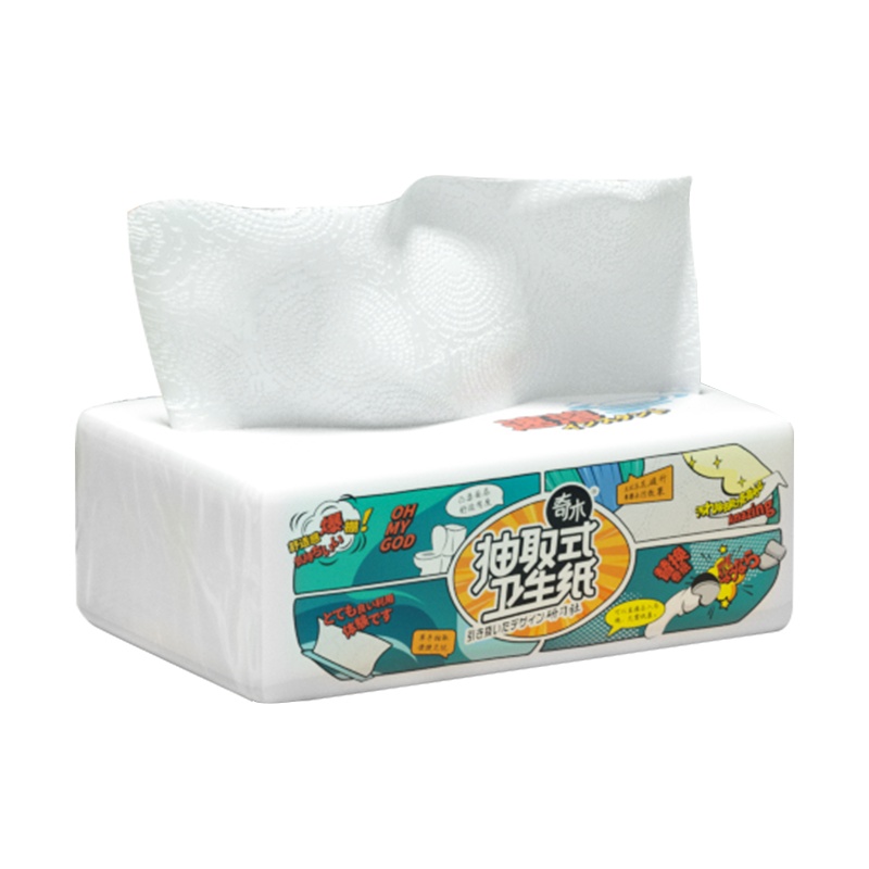 奇木厕纸抽取式压花平板卫生纸家用厕所专用抽纸整箱批实惠装24包130*188三层加厚90抽