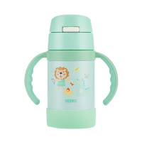 膳魔师THERMOS 婴幼儿童 保温用品 吸管杯学饮杯 带手柄 防漏不锈钢水杯 280ml FEC-283S GR001