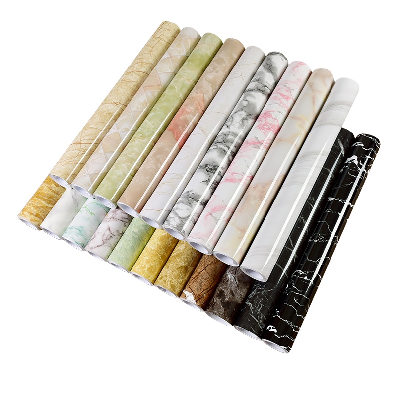 家具翻新贴纸衣柜橱柜子门贴纸10米加厚厨房防水防油瓷砖大理石贴纸橱柜桌面旧家具翻新自 青龙玉【60cm宽一件10米】 大