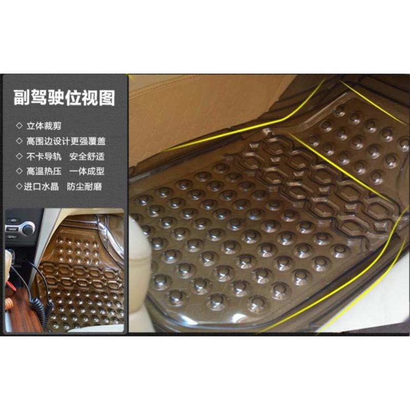 敬平天籁阳光骊威逍客经典轩逸奇骏汽车通用脚垫塑料透明防水乳胶胶垫 前排一片(茶黑色)脚垫