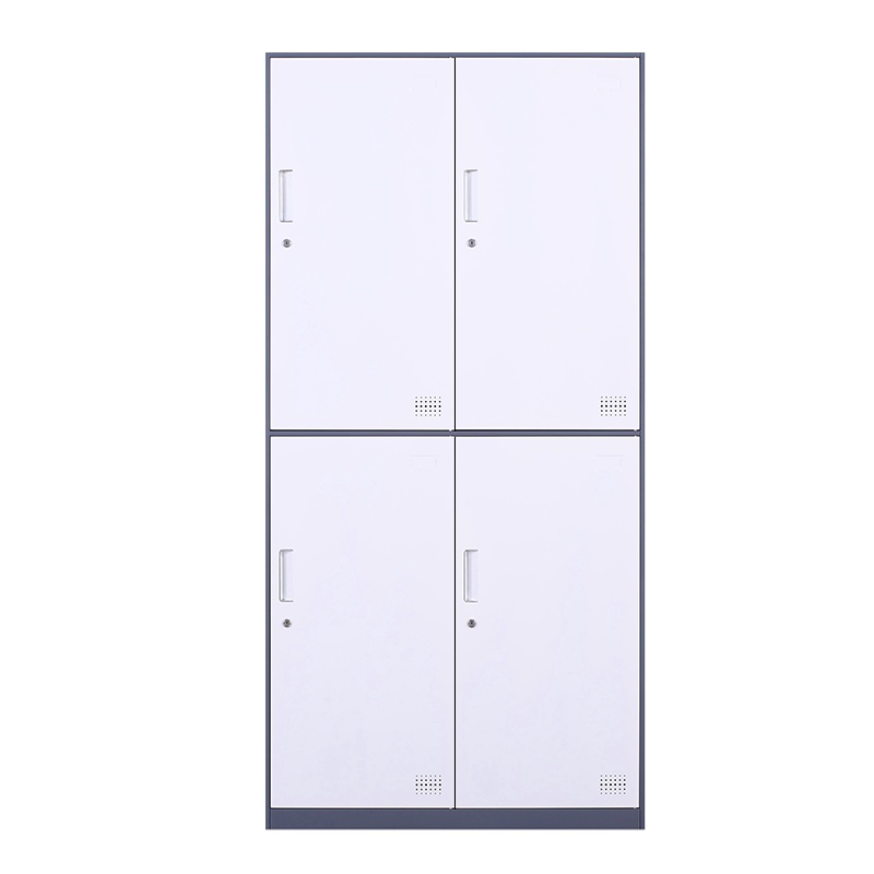 苏美特更衣柜员工柜储物柜铁皮柜存包柜鞋柜碗柜灰白拆装四门更衣柜