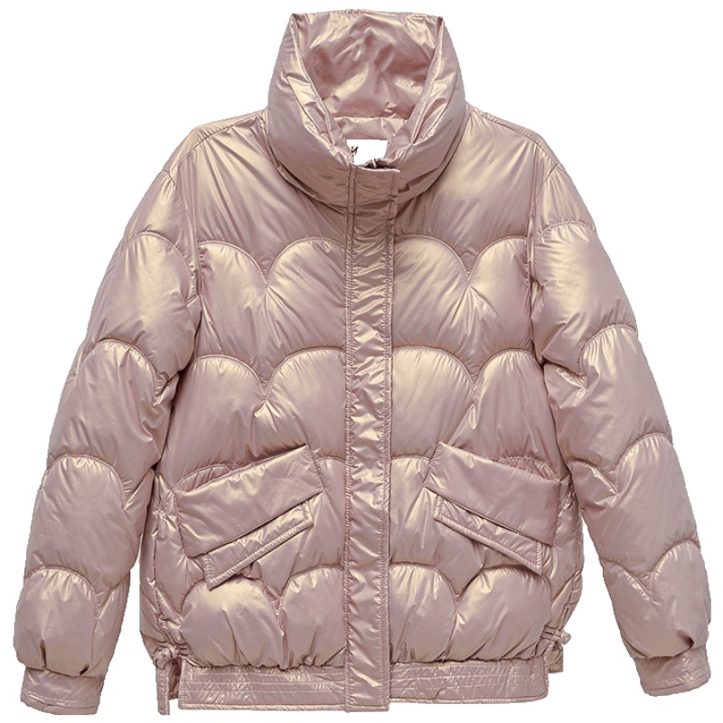 亮面短款棉服女韩版宽松2024新款小个子羽绒棉衣ins冬季轻薄外套