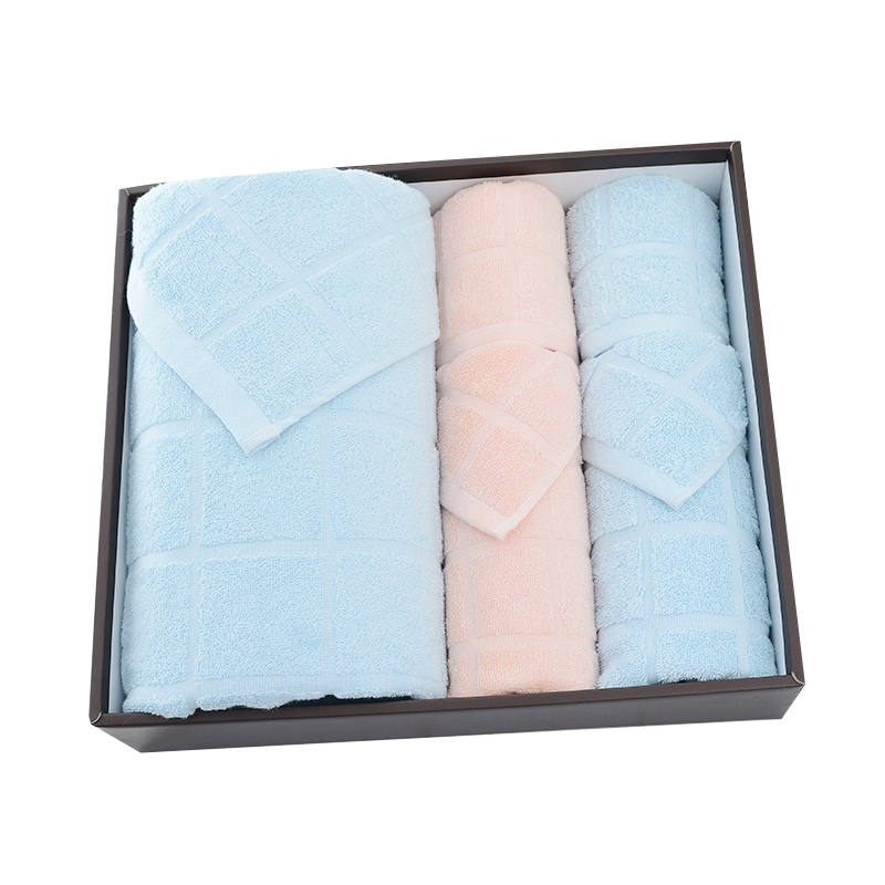 洁丽雅 全棉优品-7面巾五条装 DX0658 1条浴巾2条面巾2条方巾棉桃礼盒装(单位:盒)