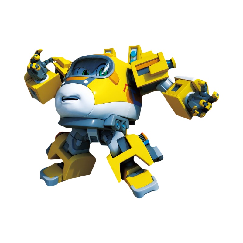 灵动创想2020新款列车超人Q版合体变形机器人儿童滑行玩具男孩 4寸迷你变形-铁臂CT1005