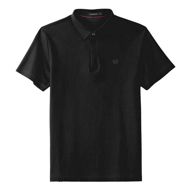 蒙蒂埃莫舒适柔软全棉男士V领短袖T恤