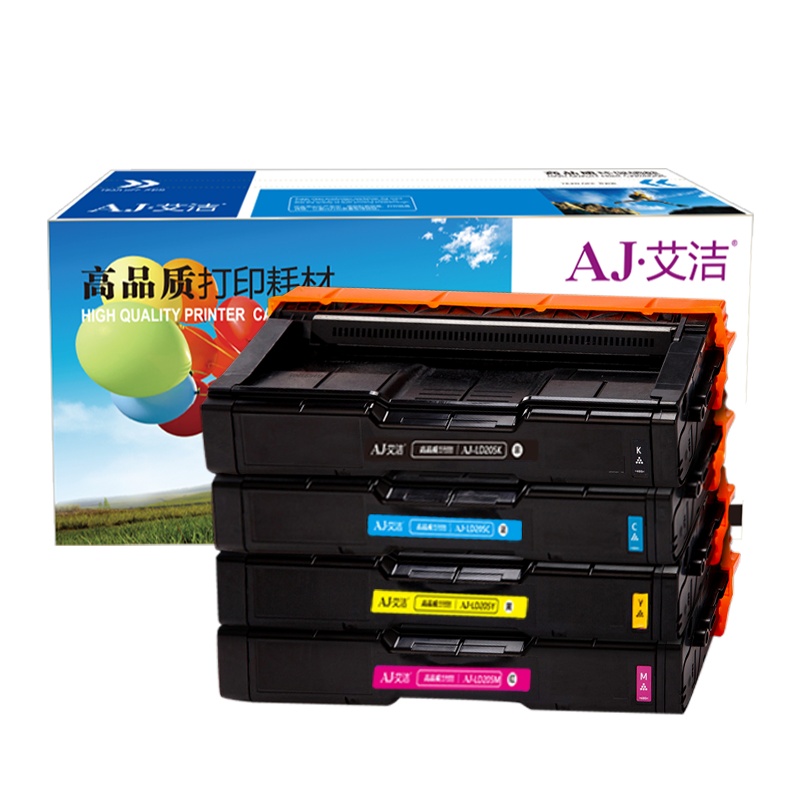 艾洁 LD205硒鼓四色套装商务版 黑蓝黄红各1支 适用于联想CS2010DW CF2090DWA打印机