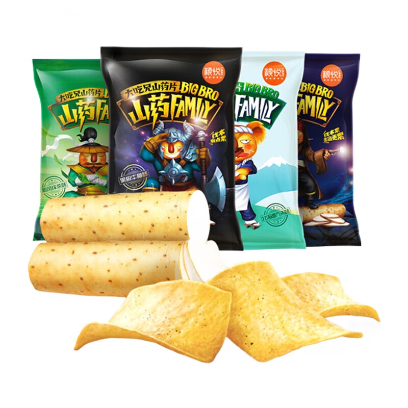 大吃兄 山药片粮悦山药脆片 山药片零食小吃60g*5袋 5种口味