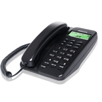 飞利浦(Philips)TD-2808 有绳话机 /普通家用/办公话机/来电显示/免电池/固定电话座机 (黑色)