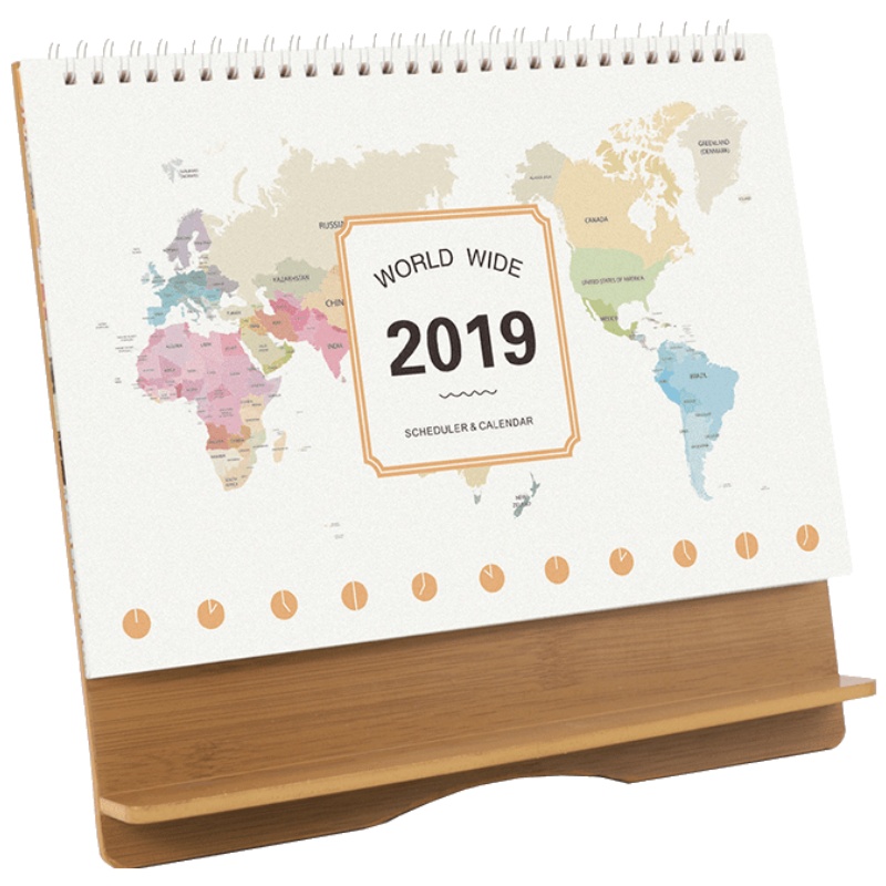 权夫人日历2025年办公笔筒台历2025创意简约小清新计划本式大台式记事日历桌面摆件商务企业定做广告木质台历定制