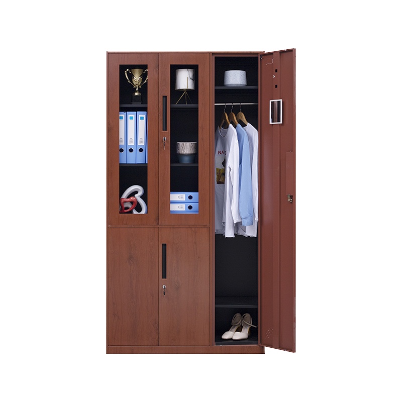 东港家具 木纹转印窄边钢制五门档案更衣柜,档案柜,器械柜,钢制文件柜,办公抽屉铁皮柜,资料柜,加厚0.8mm可定制