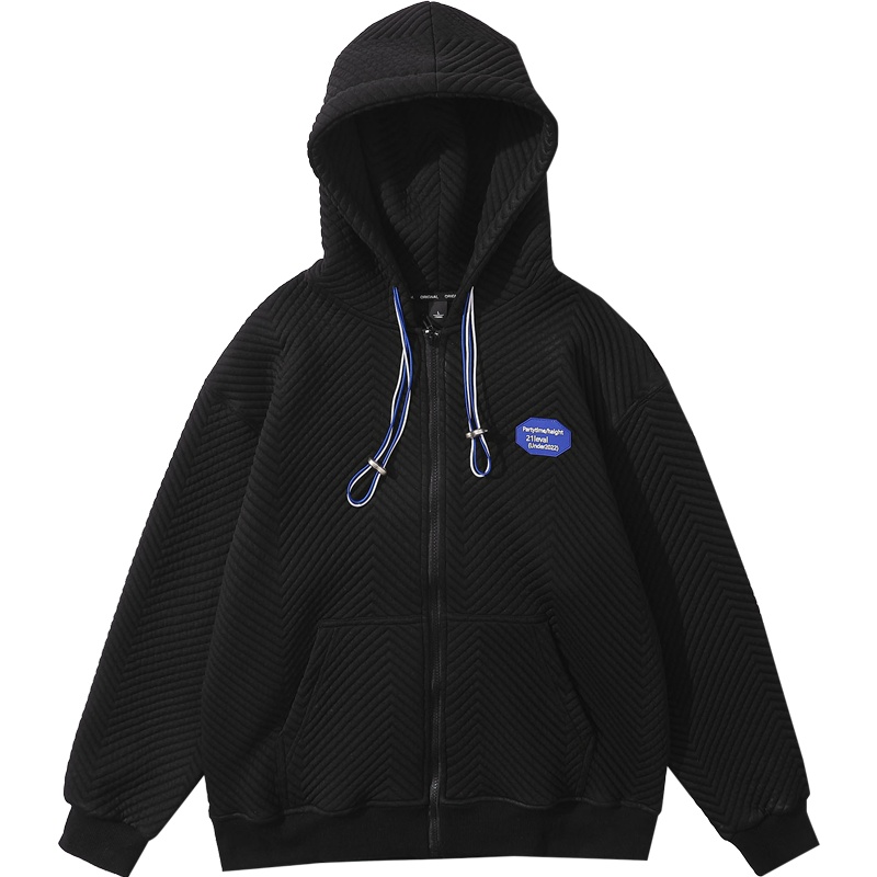 DEBRAND连帽卫衣外套男春秋港风宽松休闲潮流百搭情侣长袖开衫潮