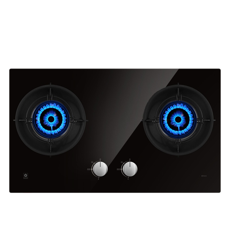 樱花(SAKURA)燃气灶JZY-BBG02(液化气)5.0KW 全进风大火 钢化玻璃 双灶 台嵌两用 灶具 煤气灶