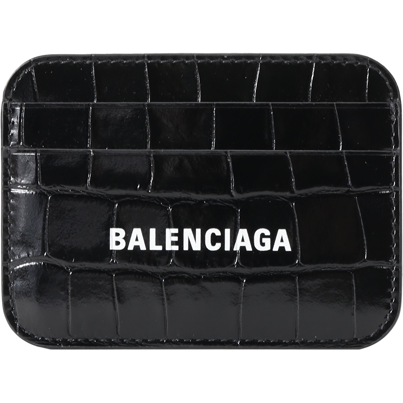 BALENCIAGA 巴黎世家 男女中性牛皮革鳄鱼压纹Cash卡包卡夹 593812 1LRR3