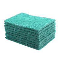 10片绿色含砂多用百洁布刷锅洗碗厨房卫生间清洁家用食堂洗碗巾150*100mm