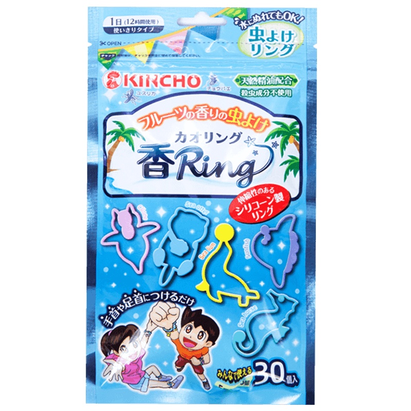 金鳥(KINCHO) 金鸟 驱虫驱蚊 防蚊手环 蓝色水果香味 每袋 30个入