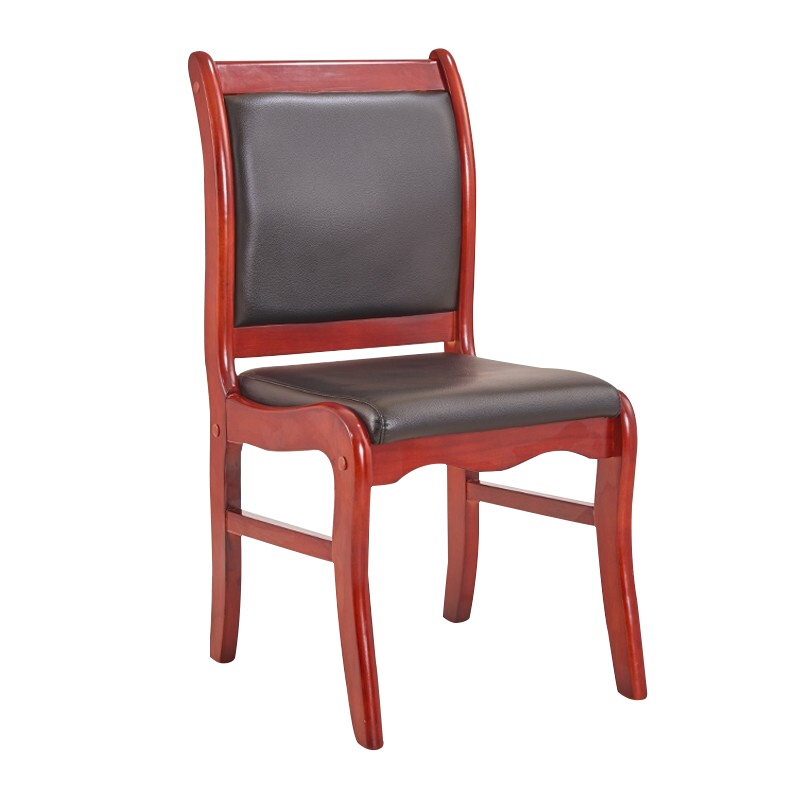 尔迈 会议椅办公椅职员椅老板椅带靠背皮坐曲木椅 西皮