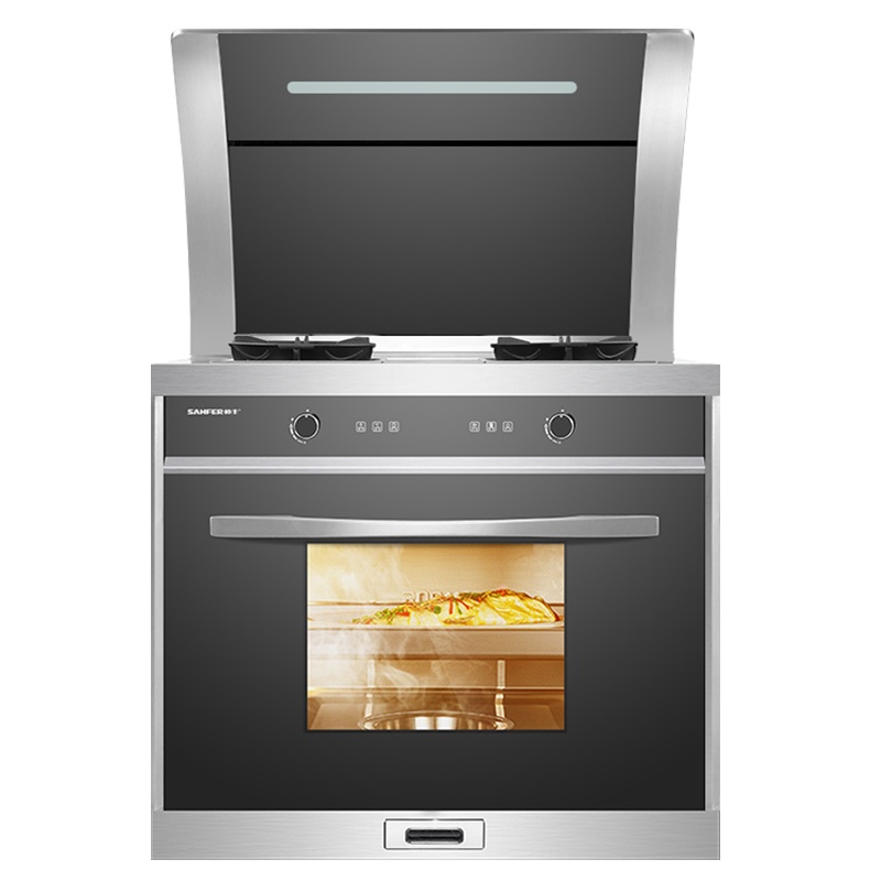 帅丰(SANFER)V7-9B集成灶侧吸下排 油烟机燃气灶带电蒸箱