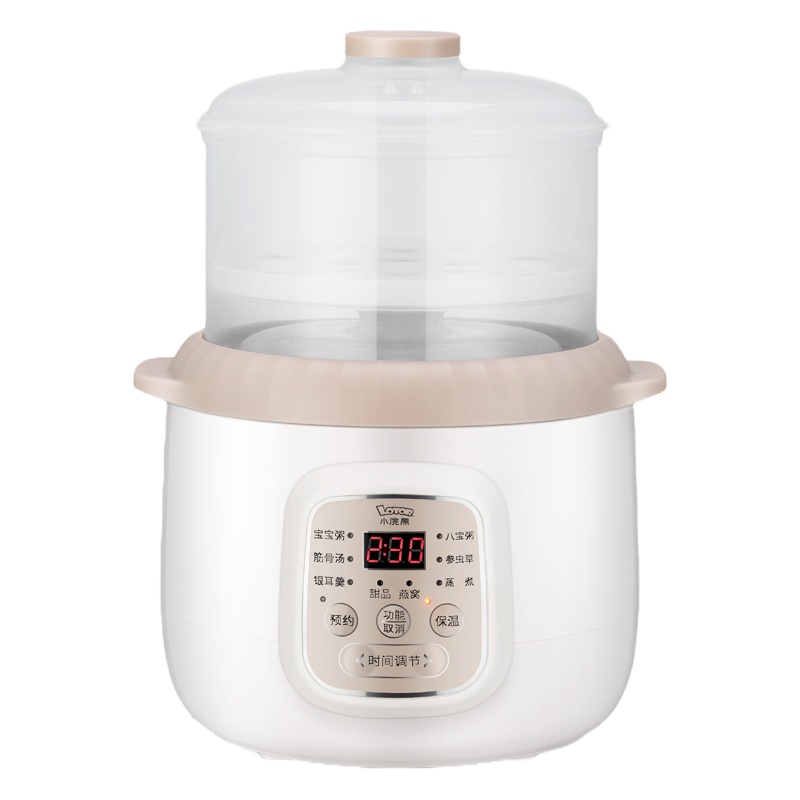 小浣熊电炖盅D10 1容量陶瓷内胆隔水炖加热家用电炖锅全自动24小时预约可定时多功能煲汤锅煮粥锅燕窝