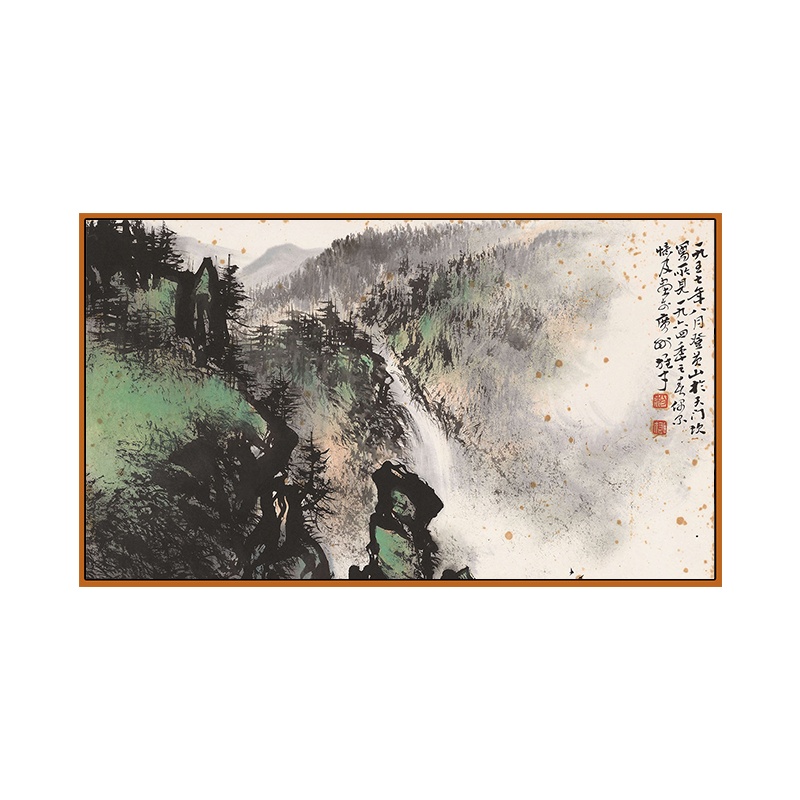 墙壁挂画 XTL868 黎雄才水墨壁画背景墙装饰 140*80cm (10幅起订)