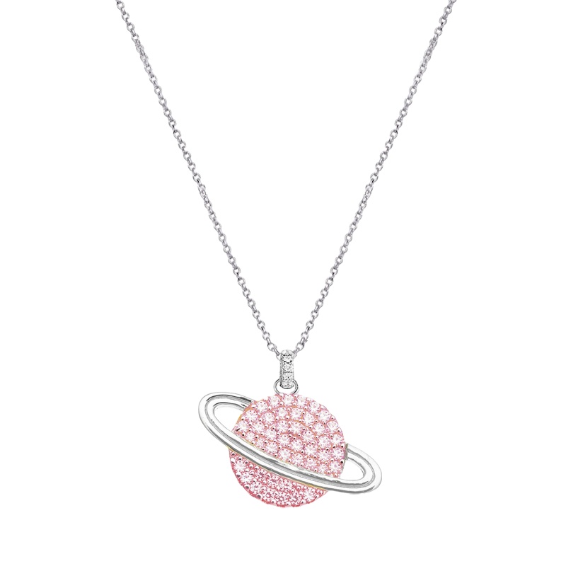 apm MONACO 粉色星球项链925银项链吊坠锁骨链女 送恋人AC3917XORW