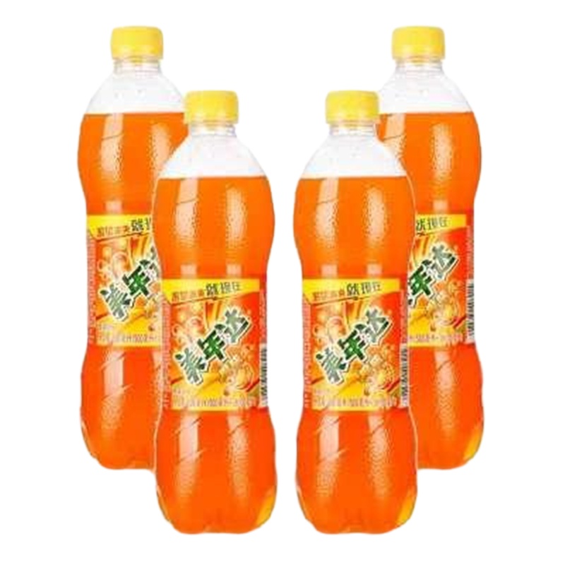 美年达橙味汽水500ml瓶装