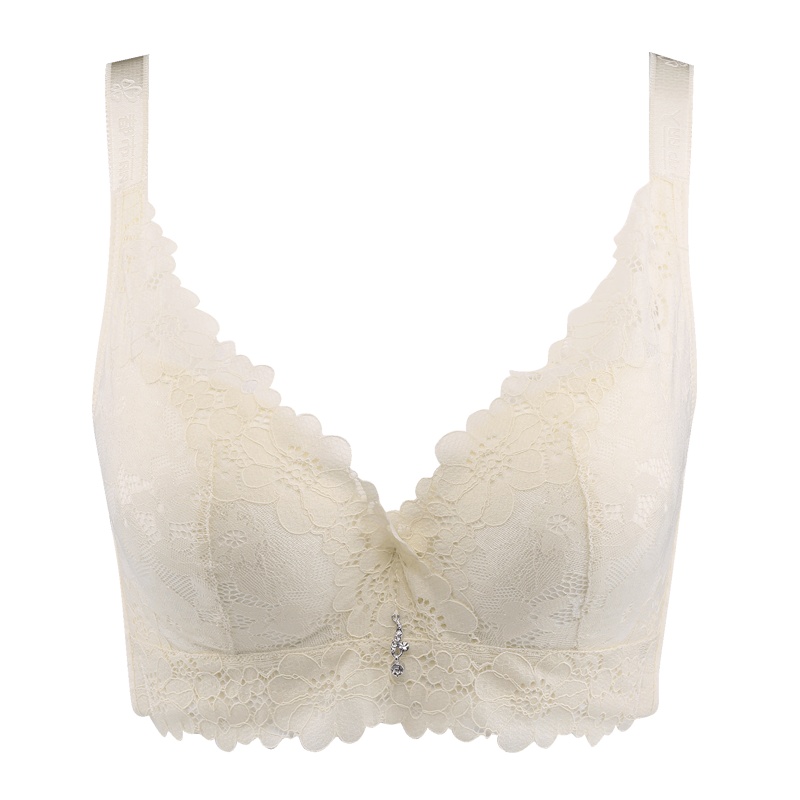 都市丽人时尚镂空蕾丝花卉3/4杯薄款女士文胸胸罩内衣2B6204