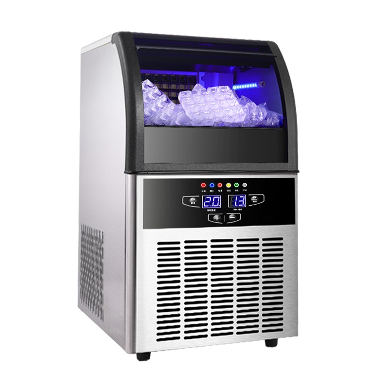 乐创(lecon)商用制冰机大容量家用奶茶店酒吧KTV酒店全自动方块冰块造冰机单次出冰55颗80KG