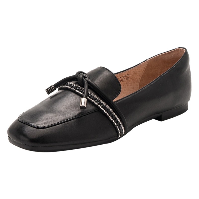 ST&SAT/星期六旗下新品牛皮革方头低跟方跟时尚单鞋女SF91112078