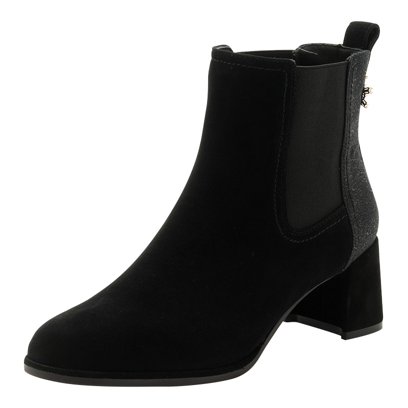 星期六(ST&SAT)冬季尖头中跟粗跟时尚短靴女SS74116657