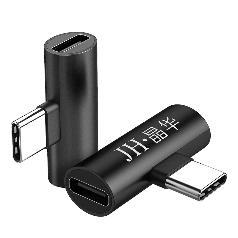 晶华 Type-C耳机转接头双Type-C款充电听歌二合一转换器转接线华为P30pro/mate20小米手机 黑S360