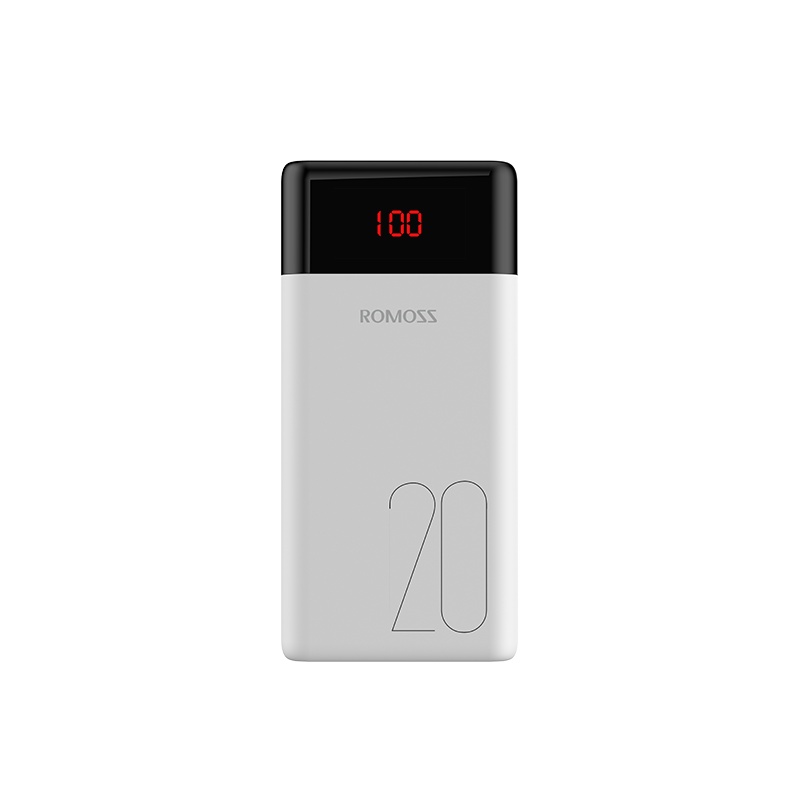 罗马仕（ROMOSS）快充充电宝20000毫安 罗马仕 超薄便携迷你通用大容量聚合物锂离子电芯移动电源 白色