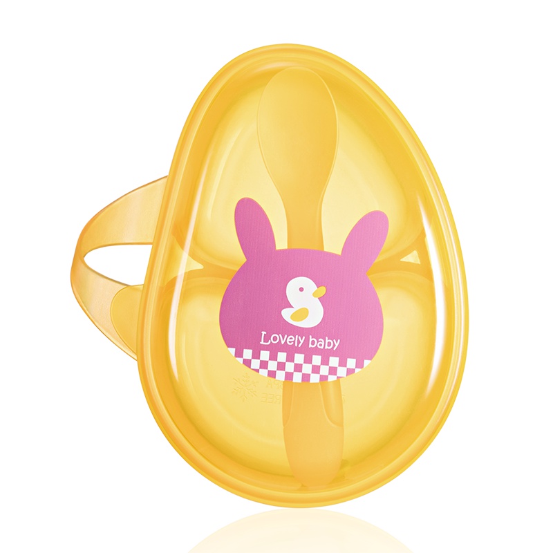 子初婴儿外出便携式辅食碗 宝宝辅食盒婴幼零食保鲜盒儿童碗密封冷冻盒黄色