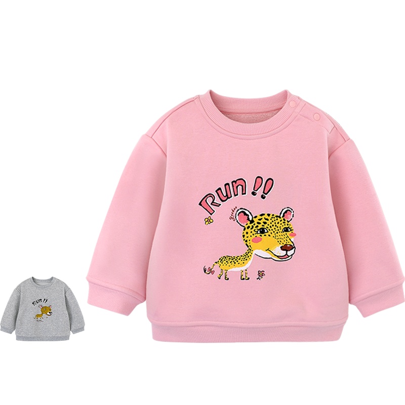 英氏童装儿童卫衣女童保暖衣服上衣羊羔绒YRTAJ30389A01