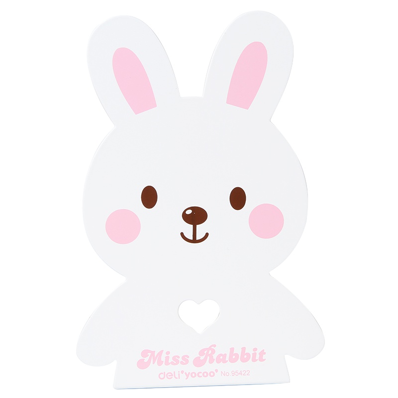 得力(deli)95422书立学生金属分类书夹阅读书挡 铁挡书板收纳阅读架 可爱小兔款红色(一对)