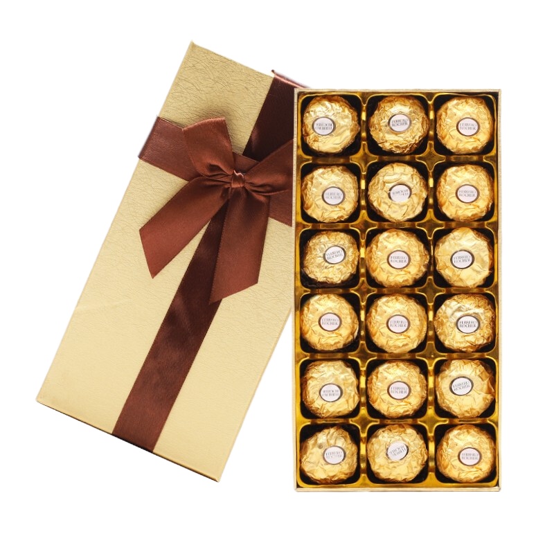 费列罗巧克力礼盒18粒225g榛果威化糖果巧克力 (盒)