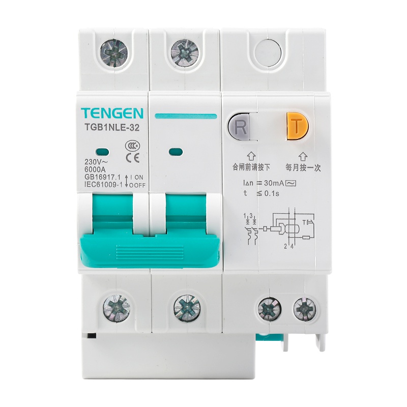 天正电气 空气开关 TGB1NLE-32 2P C 20A 30mA 01070230088 微型漏电保护断路器
