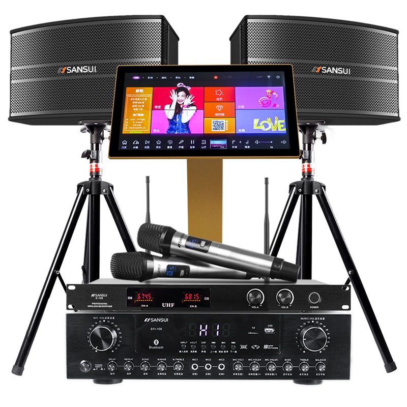 山水(SANSUI) SP9-08套装家庭影院家用客厅会议室专业组合音箱电视KTV音响雷客3T点歌机K歌