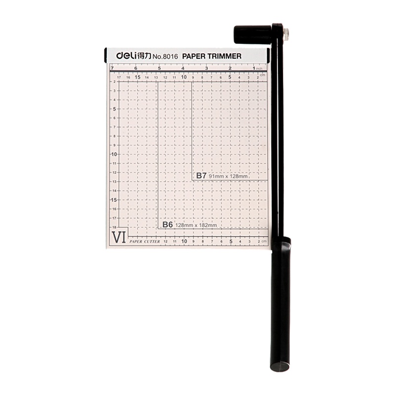 得力(deli)8016钢质切纸机 A5手动切纸刀裁纸刀 名片照片相片切割铡刀手动裁纸机图文切纸机