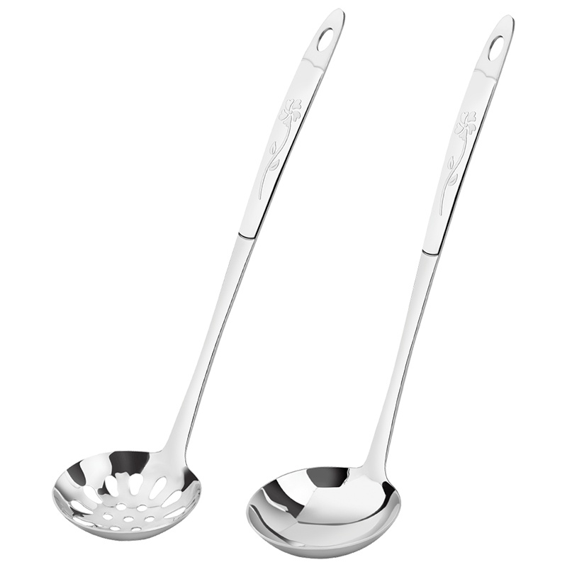 美厨 火锅勺 小汤勺 小漏勺 加厚不锈钢两件套 套装 玫瑰系列 MCMG-02