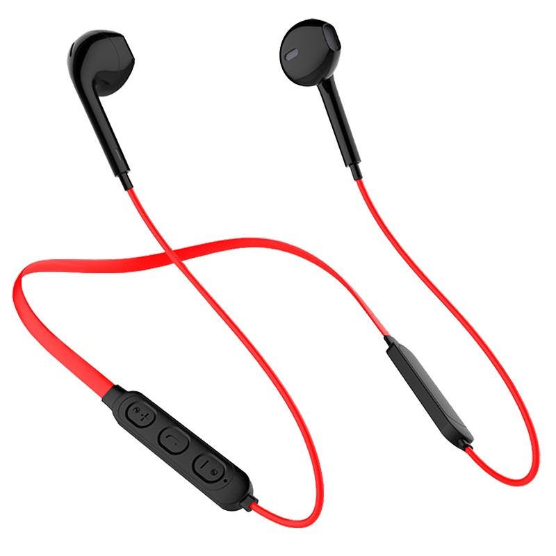 铁达信TD-65红色颈挂脖式蓝牙耳机双耳运动型跑步真无线入耳式耳塞超长待机续航